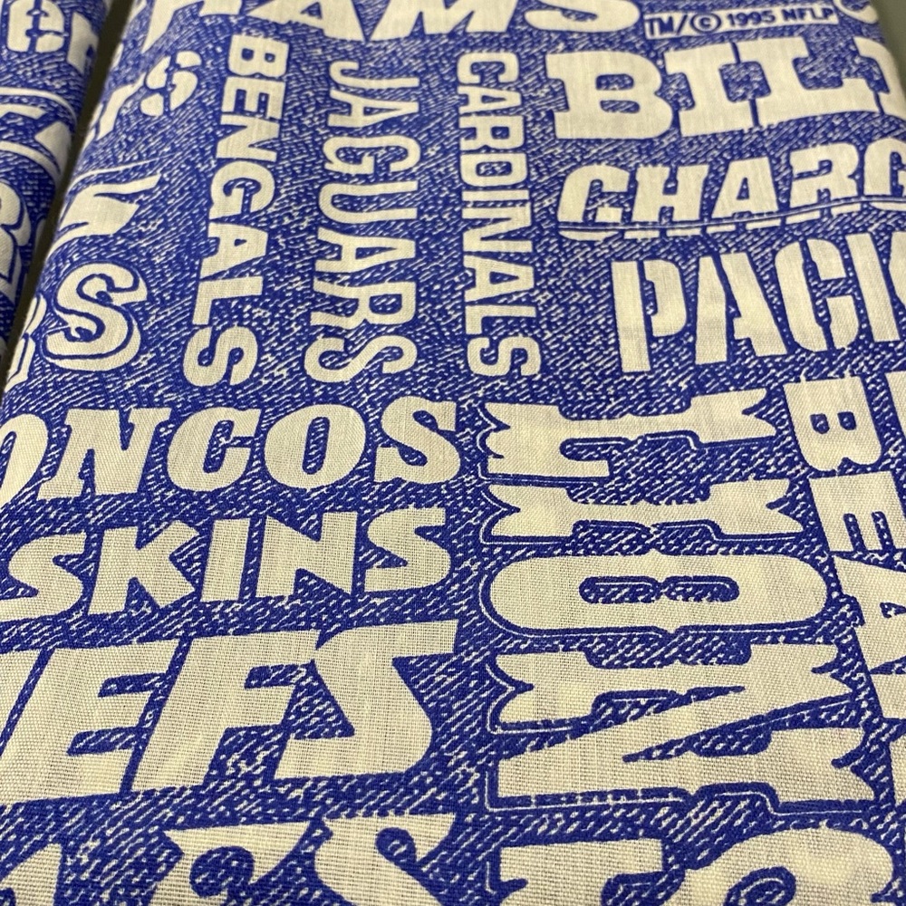 Blue and white sports football NFL curtains. L 63.5 x W 40.5. Great condition.